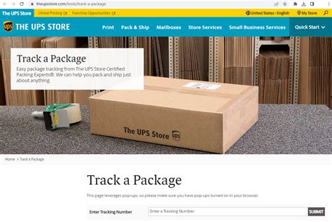 Select a date and earliest time your shipment will be available for pickup. . Ups store track